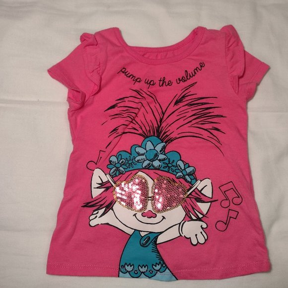 DreamWorks Trolls Kinder T-Shirt Gr. 152 Türkis Mit Glitter Print